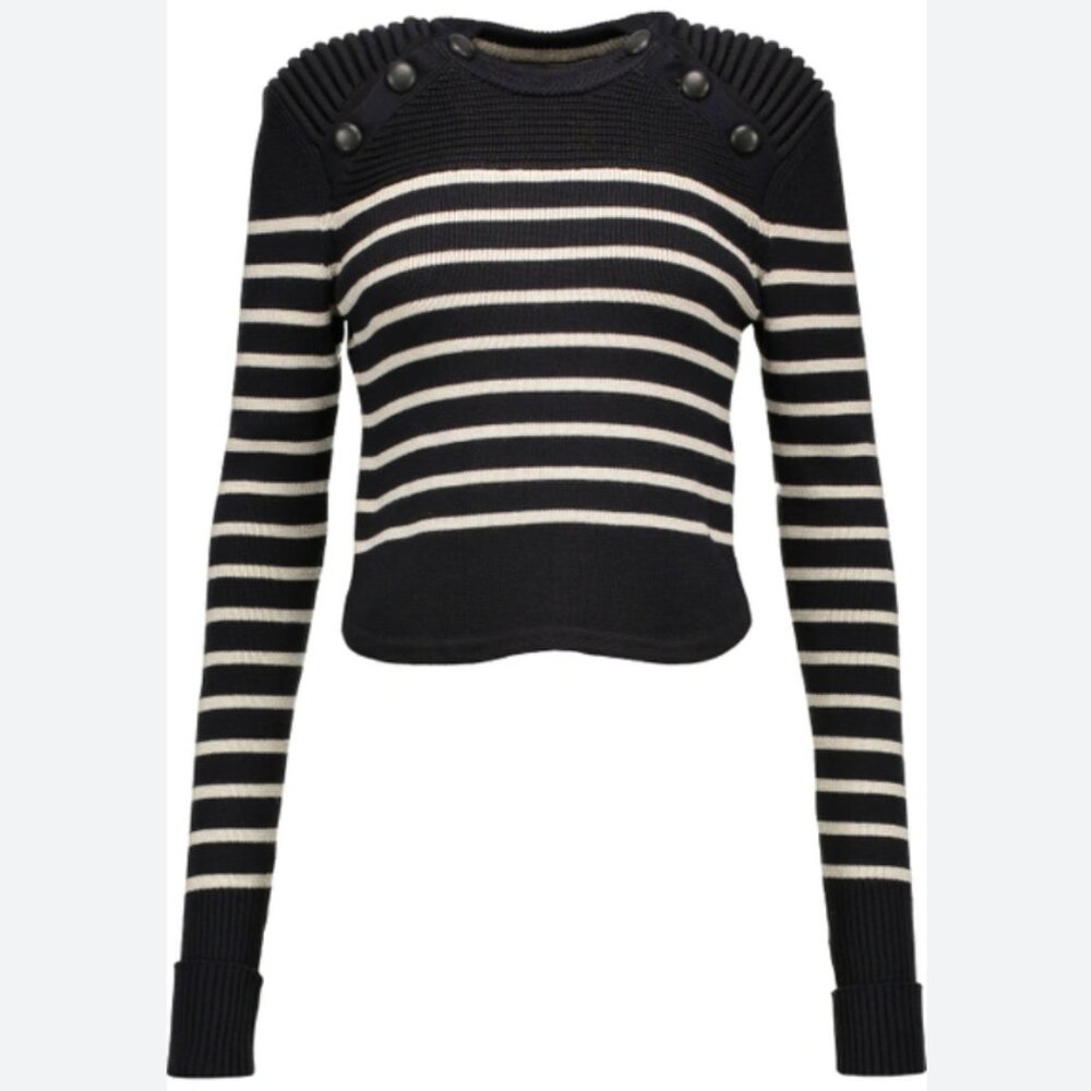 ISABEL MARANT Runway "Hatfield" Stripe Wool Sweater Navy 2025 Misty Copeland - Picture 9 of 9